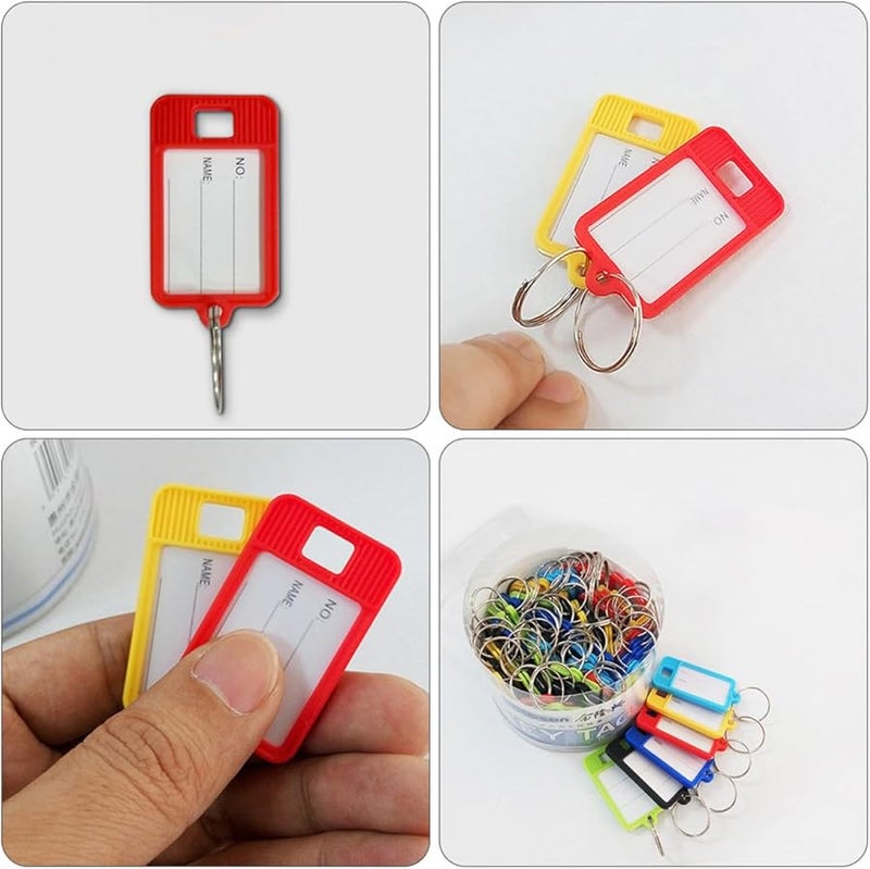 GALPADA 50pcs Multi Functional Key Tags with Rings Colorful Writable Labels for Office Home Luggage Organization - Image 5